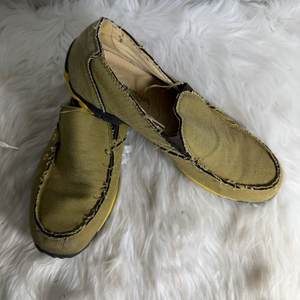 Wicked Hemp Hempster Mens 13 Olive Drab Green Slip On Loafer WH-05-G Vegan Shoes